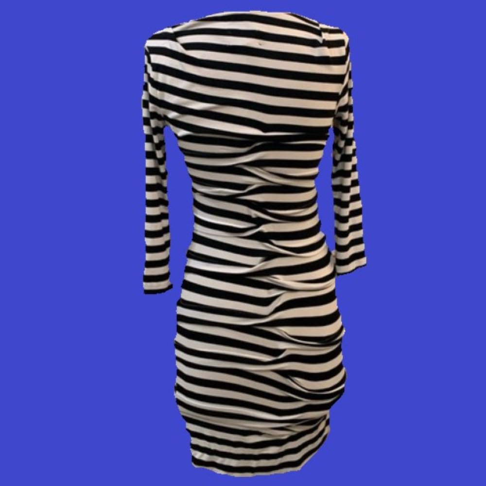 SOLD - Nicole Miller Ruched Jersey Fitted Stretchy Dress - Picture 7 of 16